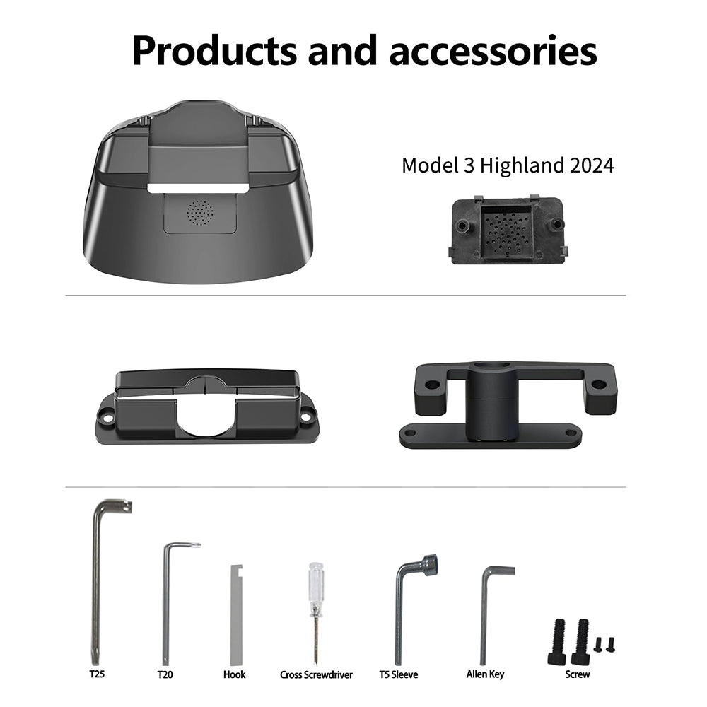 Screen 4-Directional Rotating Mount For Tesla Model 3 Highland