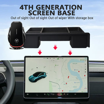 Phone Mount Screen Storage Box For Tesla Model 3 Highland