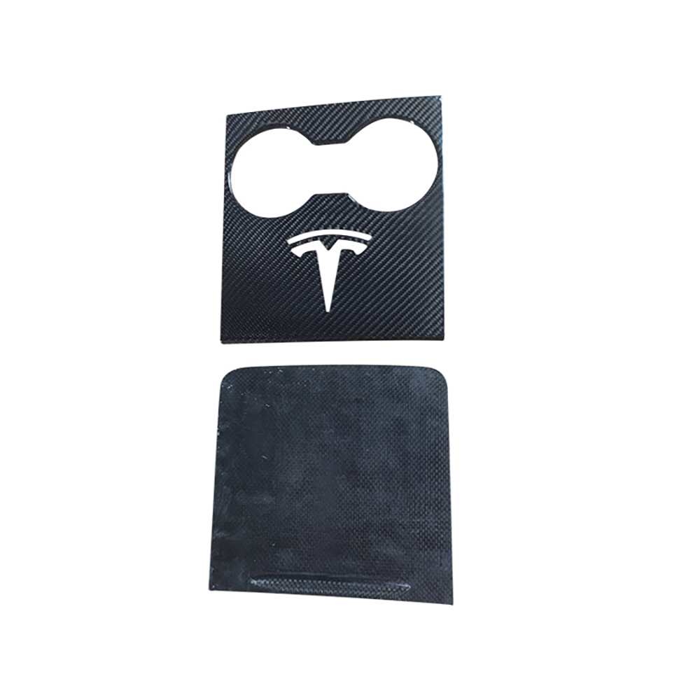 Carbon Fiber Center Panel Cup Holder Cover Sticker for Tesla Model 3/Y