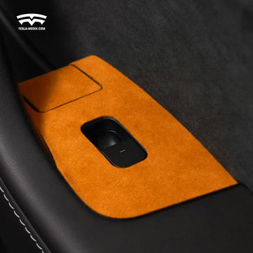 Alcantara Window Lifter Switch Buttons Decorative Trimming Sticker Car Interior Accessories Tesla Model 3/Y