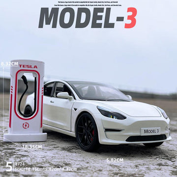 1:24 Scale Tesla Model 3 Alloy Car Model, Featuring Gull-Wing Doors and Realistic Features, Ideal For Tesla Model 3 Collectors