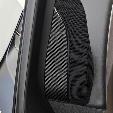 Epoxy Carbon Fiber Car Inner Door Window A-Pillar Panel Anti-Collision Cover Decoration Trim Stickers (set of 2 Pcs) for Tesla Model 3 Highland