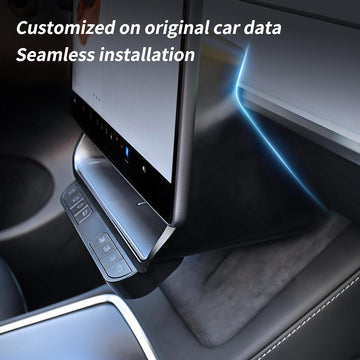 Tesla Under-Screen Storage Box With Physical Button For Model 3/Y (2019-2024) , Model 3 Via WiFi Connection And Easy Installation