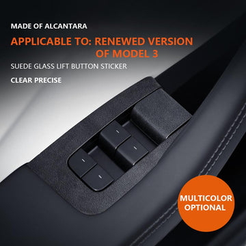 Alcantara Window Panel Frame Thin Suede Modification Stickers (4 Pcs）For Model 3 highland