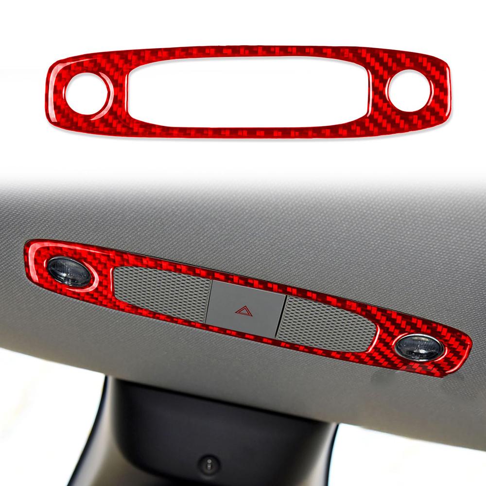 Epoxy Carbon Fiber Reading Light Decoration Panel Cover Triming Sticker For Tesla Model Y 2020-2024 Model 3 2017-2023