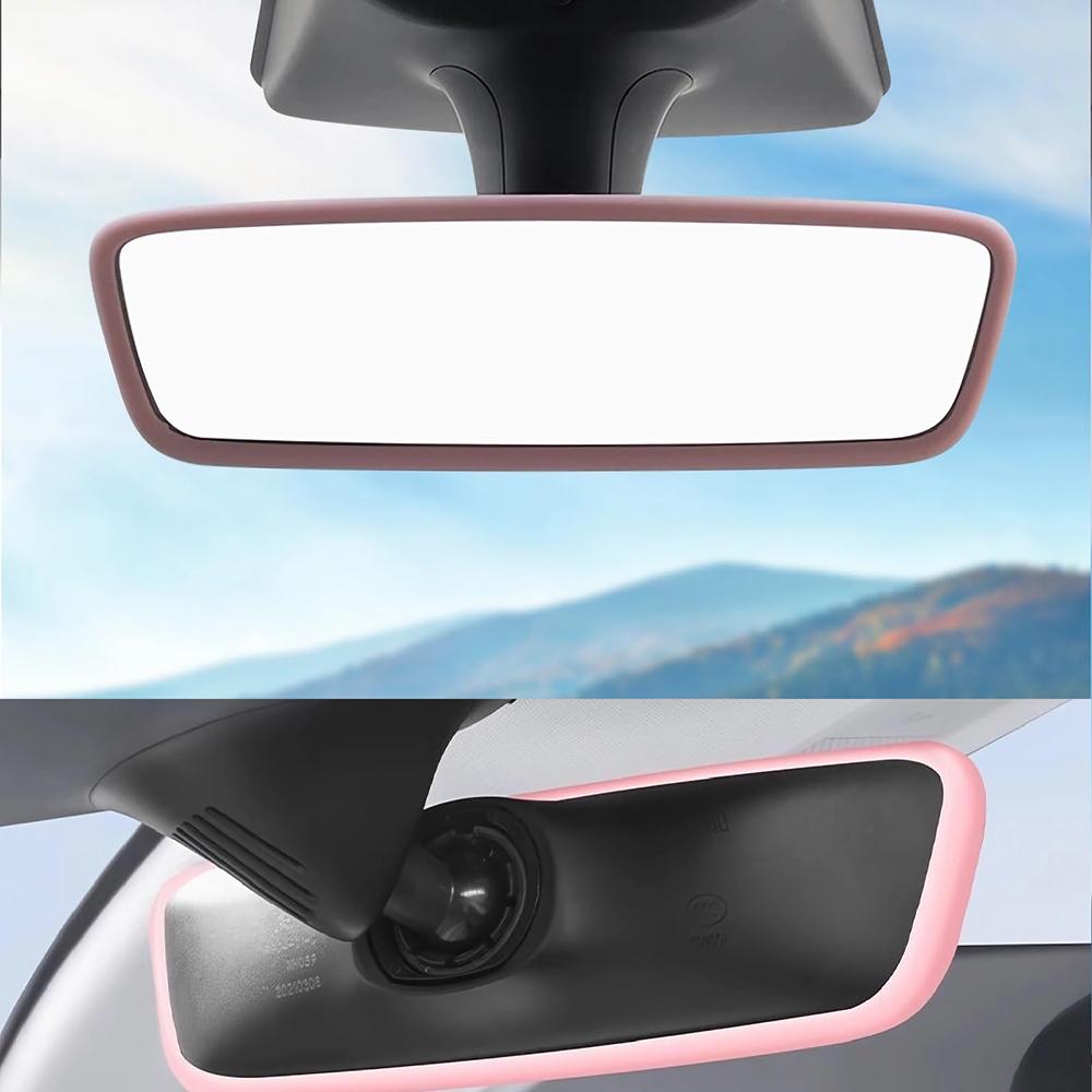 Tesla Silicon Protector Frame Compatible Interior Rearview Mirror Cover Accessories Decorate Upgrade Protect for Model 3 (2017-2023) Model Y (2019-2023)