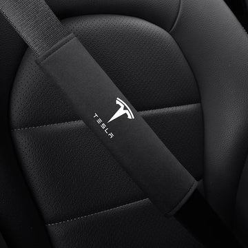 Alcantara Seat Belt Shoulder Pads For Tesla Model 3/S/Y