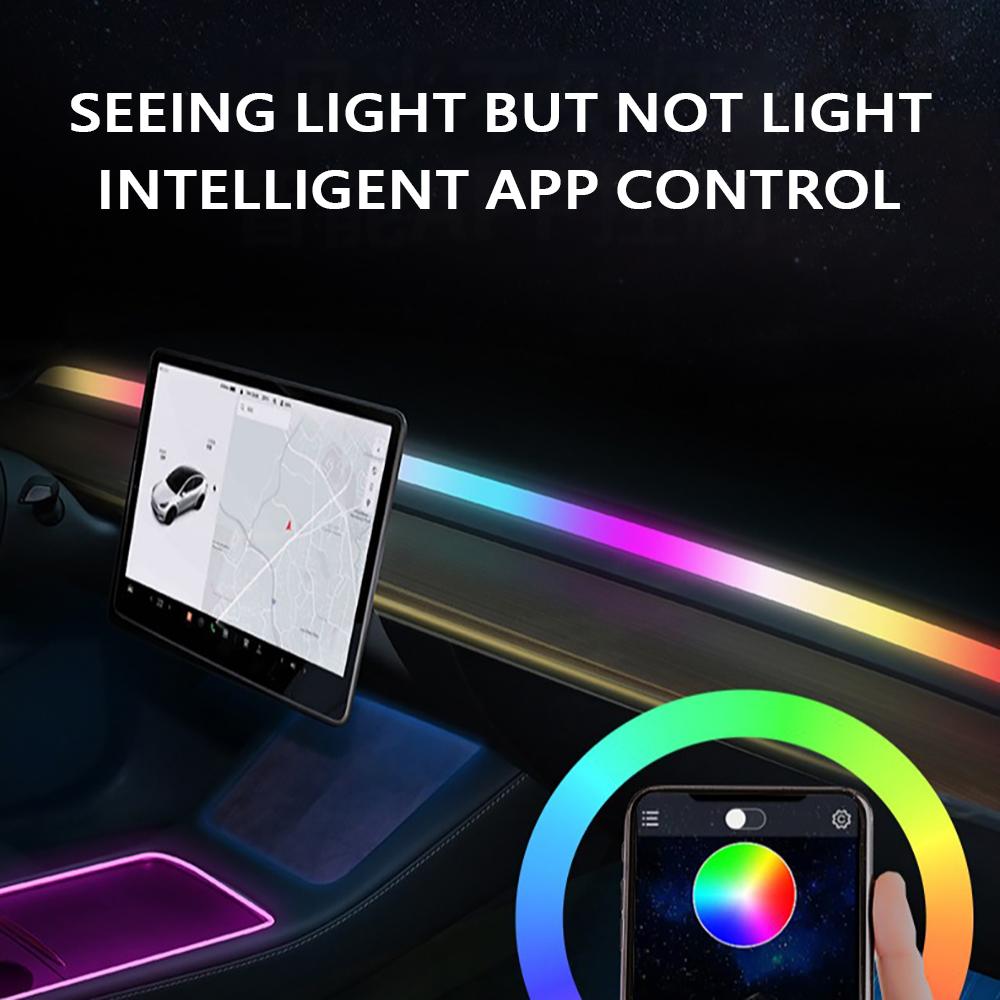 Interior Chasing Led Light Strips - Dashboard, Console, And Rear Vent/Charge Platform for Tesla Model 3/Y