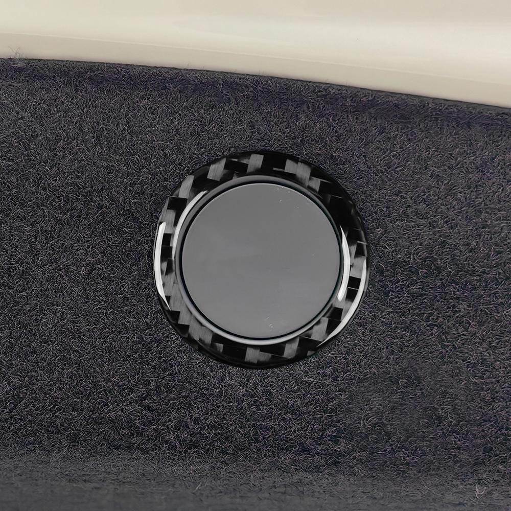 Trunk Door Closing Button Sticker, Epoxy Resin Carbon Fiber Decoration Sticker For Tesla Model 3 Highland