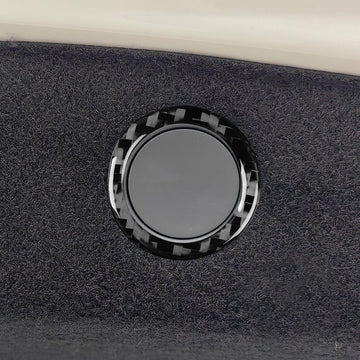 Trunk Door Closing Button Sticker, Epoxy Resin Carbon Fiber Decoration Sticker For Tesla Model 3 Highland