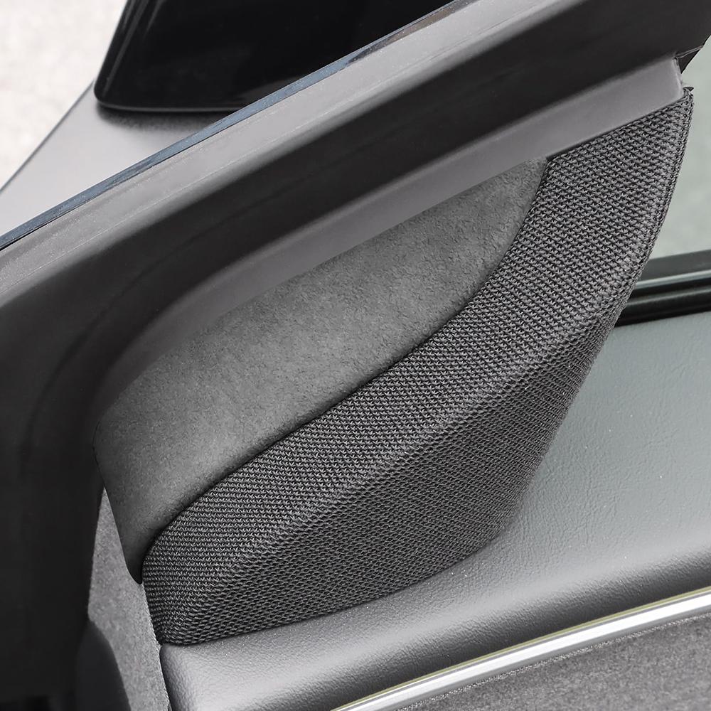 A-Pillar Speaker Alcantara Decorative Protective Sticker Interior Accessories For Tesla Model 3 Highland（2 Pcs）