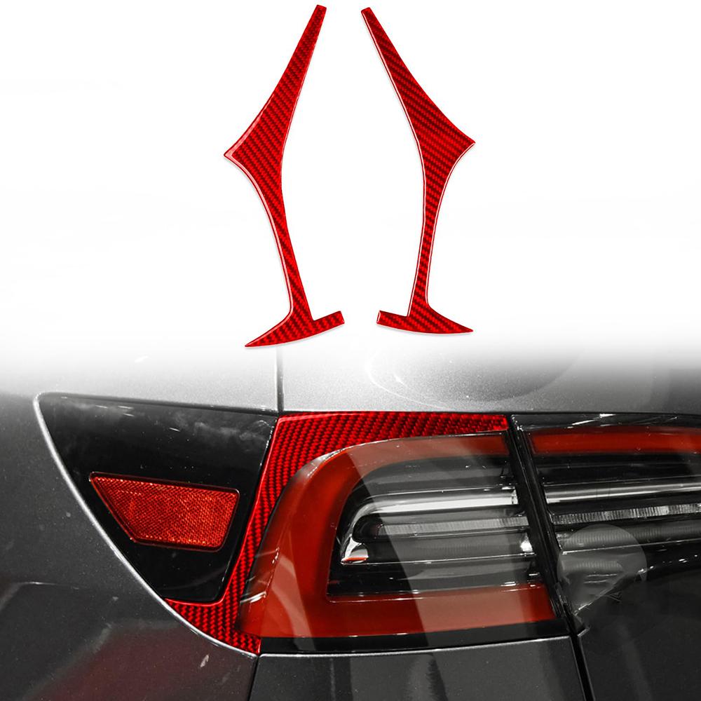 Epoxy Carbon Fiber Tail Light Eyebrow  Cover Triming Stickers For Tesla Model Y 2020-2024 Model 3 2017-2023