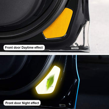 Door Opening Warning Reflective Warning Sticker Decal Protection Sticker Reflective Safety Decoration Interior Accessories Compatible 4 Pieces for Tesla Model 3/Y (Yellow)