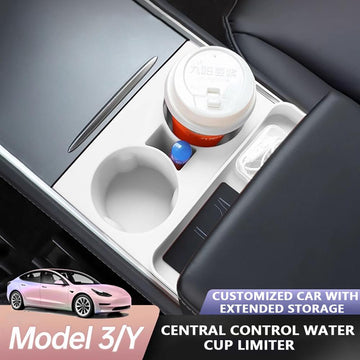 Central control water cup limiter storage anti-slip silicone cover coaster for Tesla Model 3/Y