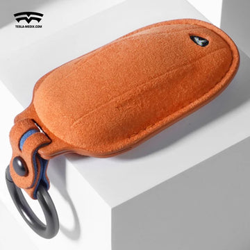 Alcantara Car Key Case Protector Bag Keychain Auto Accessories For Tesla Model 3/Y