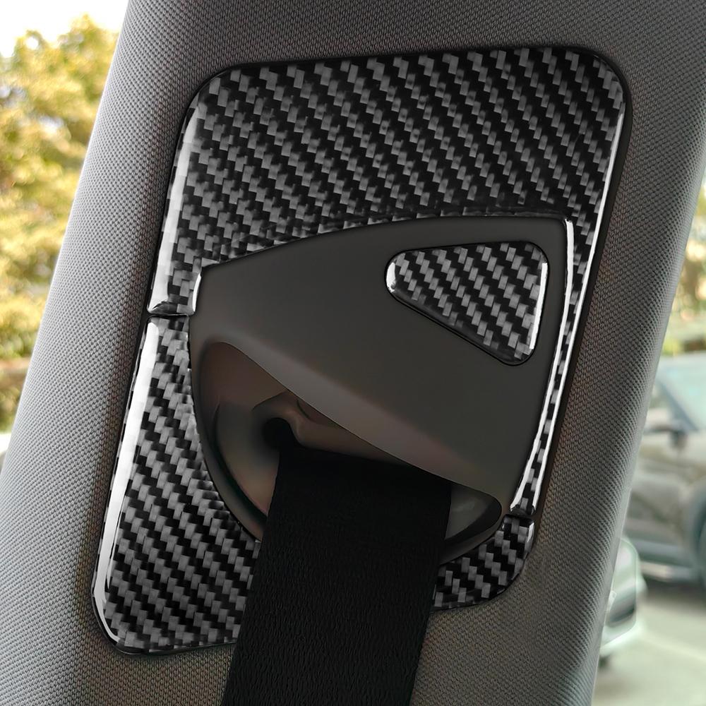 Epoxy  Carbon fiber seat belt panel Decoration Cover（set of 6 Pcs）for Tesla Model 3 highland