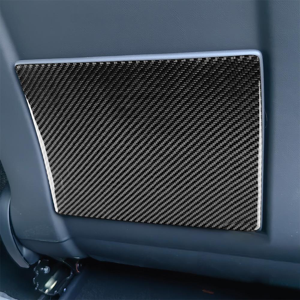 Front seat back storage compartment protection panel, Epoxy Resin Carbon Fiber Decoration Panels(2 Pcs) for Tesla Model 3 Highland