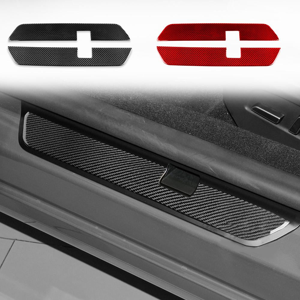 Front Door Sill Epoxy Resin Carbon Fiber Decoration Sticker Protective Sticker For Tesla Model 3 Highland(2 Pcs)