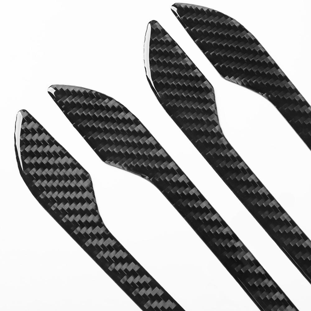 Epoxy Carbon fiber Outer Door Pull Handle Panel Decoration Strip Trim Stickers for Tesla Model 3 Highland(set of 4 Pcs)