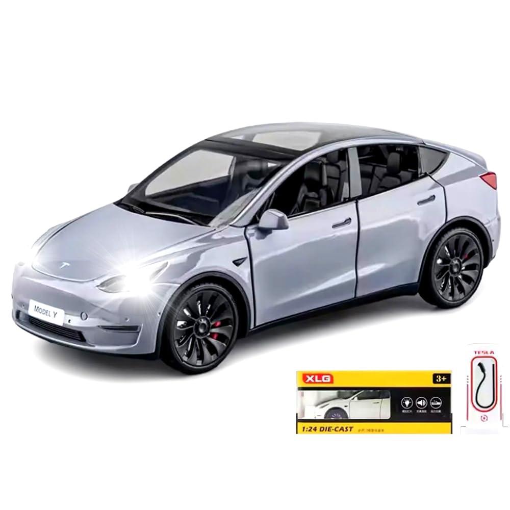 Boxed 1:24 Tesla Model Y Alloy Car Model, an Exquisitely Crafted Collectible with Fine Detailing, Perfect for Display