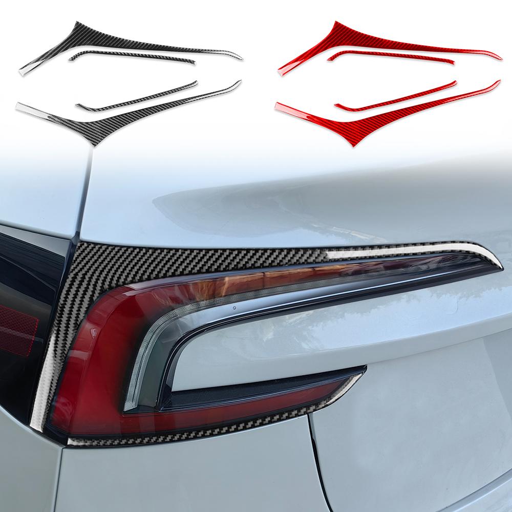 Epoxy resin carbon fiber rear tail lamp Decoration stickers(set of 4 Pcs) for Tesla Model 3 Highland