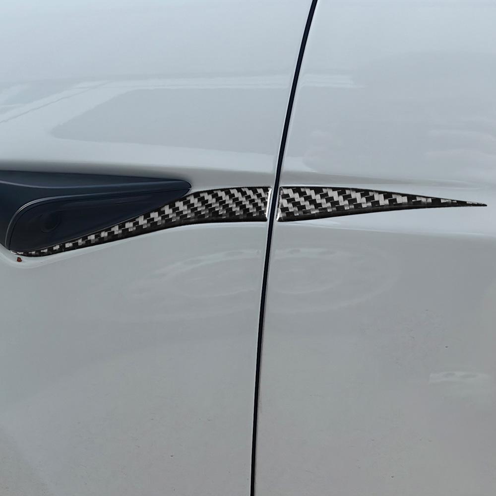 Epoxy resin carbon fiber exterior triming, suitable for Decoration stickers next to the camera/turn signal for Tesla Model 3 Highland(2 Pcs)