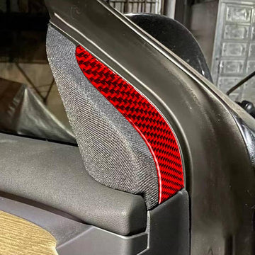 Epoxy Carbon Fiber Front Row's Speaker Triming Stickers （2 Pcs） For Tesla Model Y 2020-2024 Model 3 2017-2023