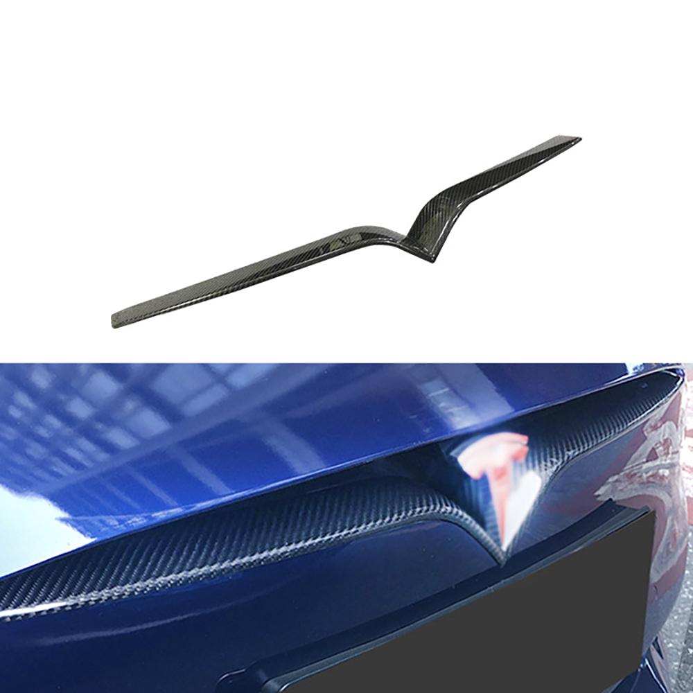 Real Carbon Fiber Front Grille Cover Decor Front Center Bumper Cover Decoration Kit For Tesla Model S