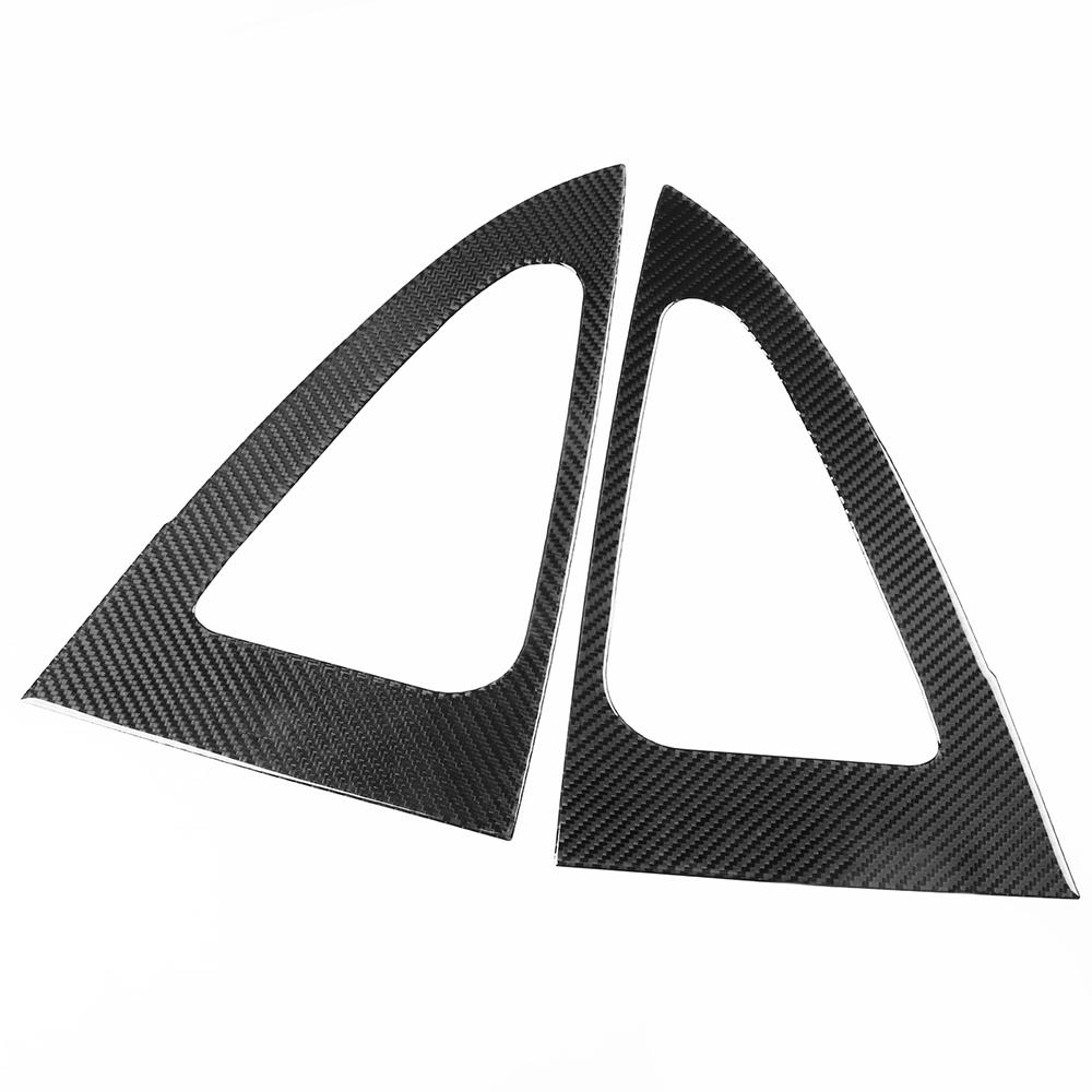 Epoxy Carbon Fiber Rear Row Window Triangle Panel C-Pillar Cover Decoration Stickers (set of 2 Pcs) for Tesla Model 3 Highland