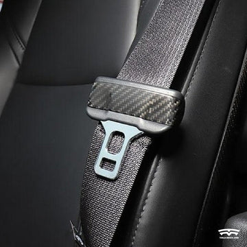 Seat Belt Buckle Cover Triming - Carbon Fiber Interior Mods（2pcs）for Tesla Model 3/Y