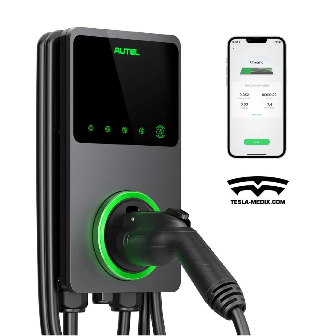 US - MaxiCharger Home 50A - AC Wallbox EV Charger With In-Body Holster for Tesla Model 3/Y/S/X