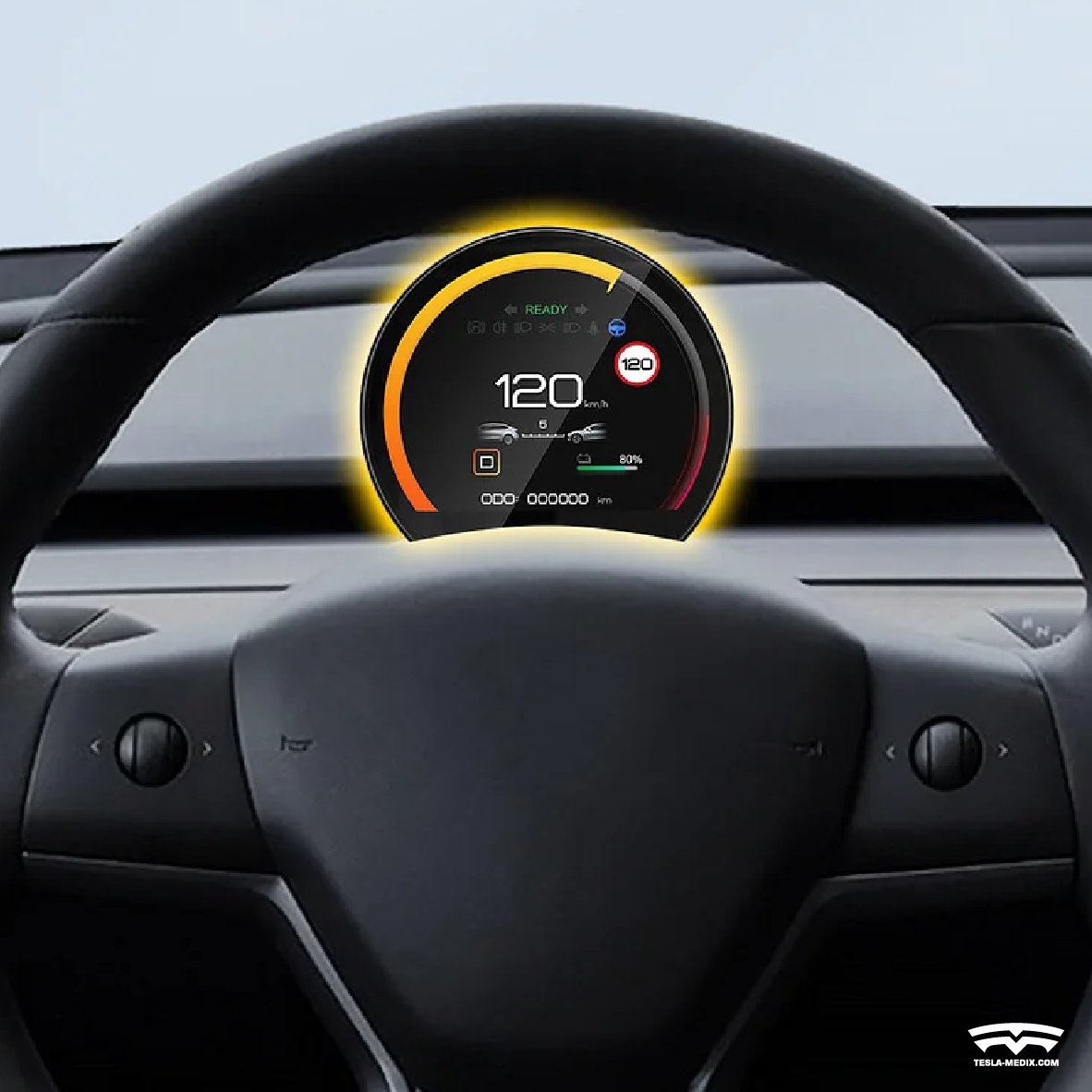 Semicircle Heads Up Display HUD Dashboard for Tesla Model 3/Y