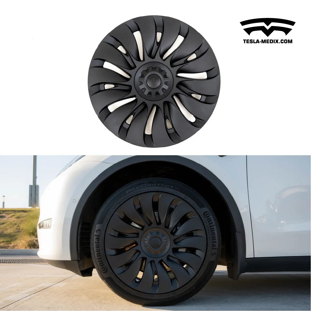 19'' Hurricane Style Wheel Cover For Tesla Model Y