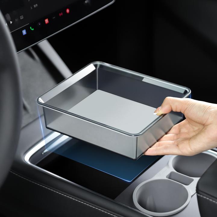 Armrest Clear Storage Box/Gen 2.0 Console Clear Storage Drawer for Tesla Model 3/Y