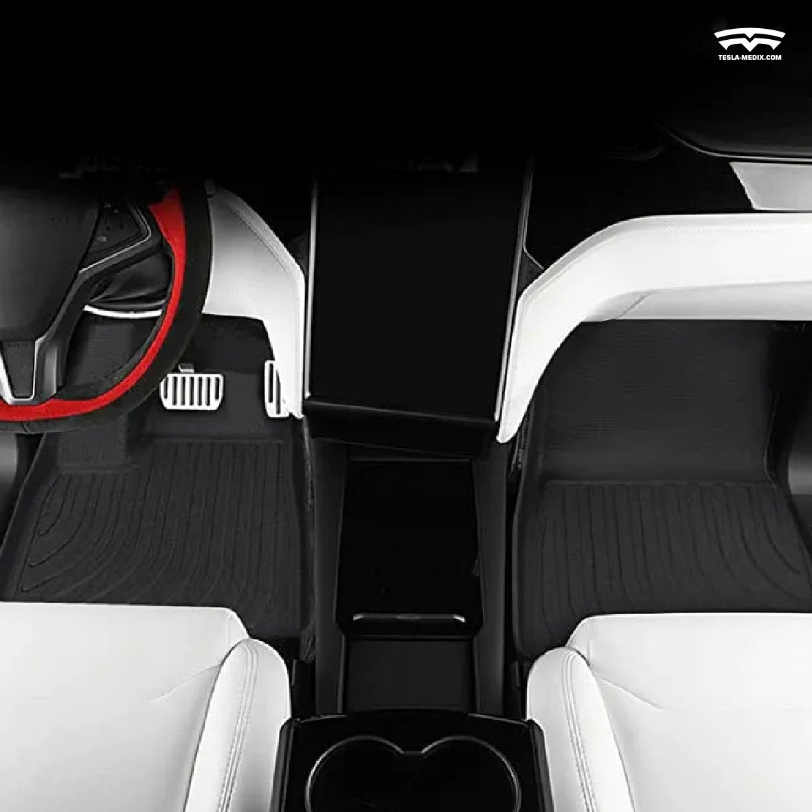 All-Weather & All-Season TPE Car Floor Mats [Left Rudder]（Only for six seats）for Tesla Model X