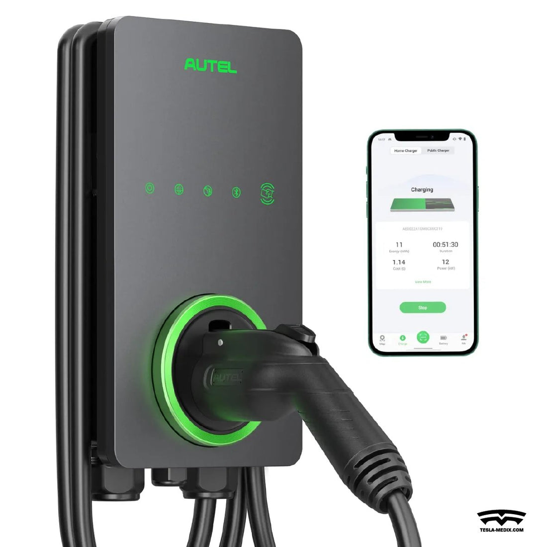 Universal US - MaxiCharger up to 50Amp, 240V, Indoor/Outdoor Car Charging Station with Level 2 For All Tesla Models