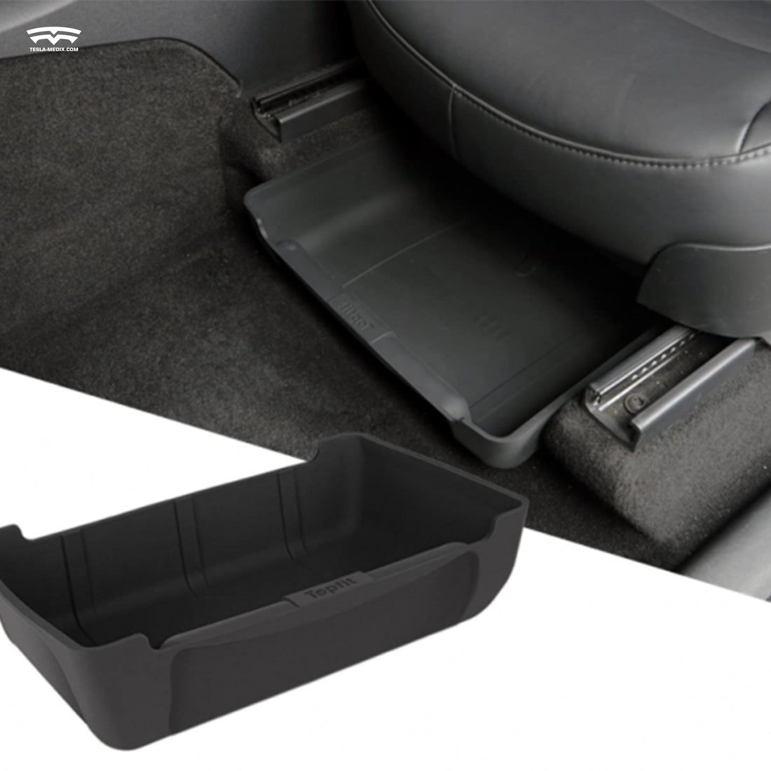 Under Seat Storage Box Organizer Hidden Tray for Tesla Model X/Y