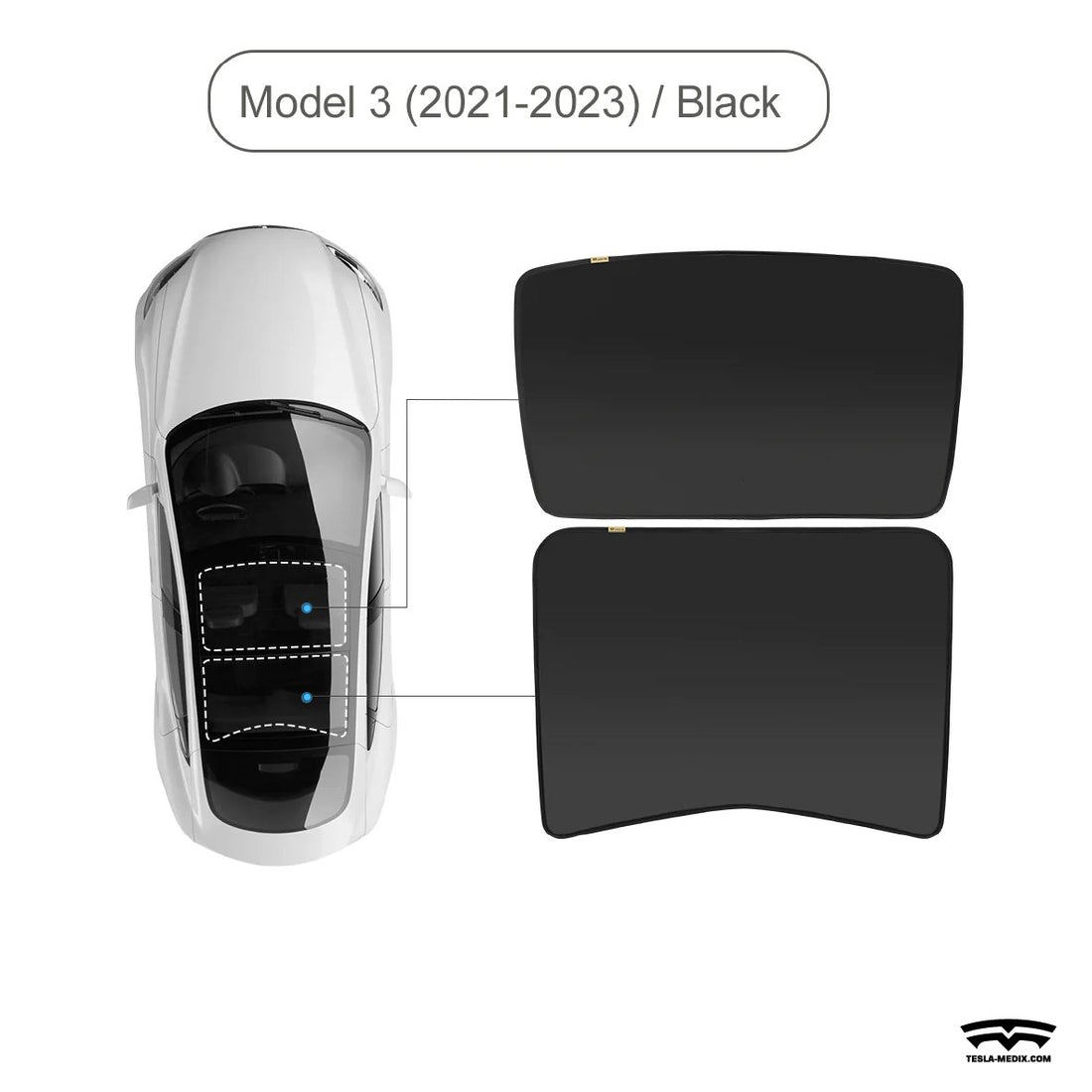 Glass Roof Sunshade For Tesla Model 3/ Model 3 Highland/ Model Y