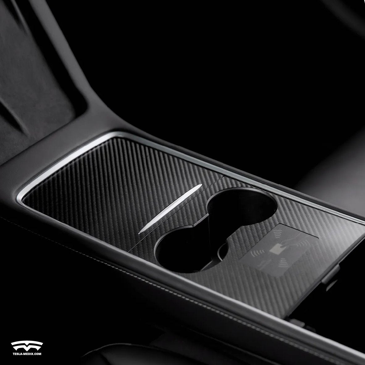 Center Console Cover - Real Carbon Fiber For Tesla Model 3/Y