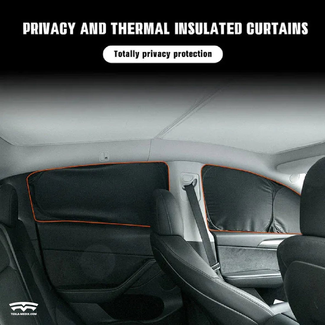 Privacy And Thermal Insulated Sunshades Curtains Opaque Sun Visor for Tesla Model X