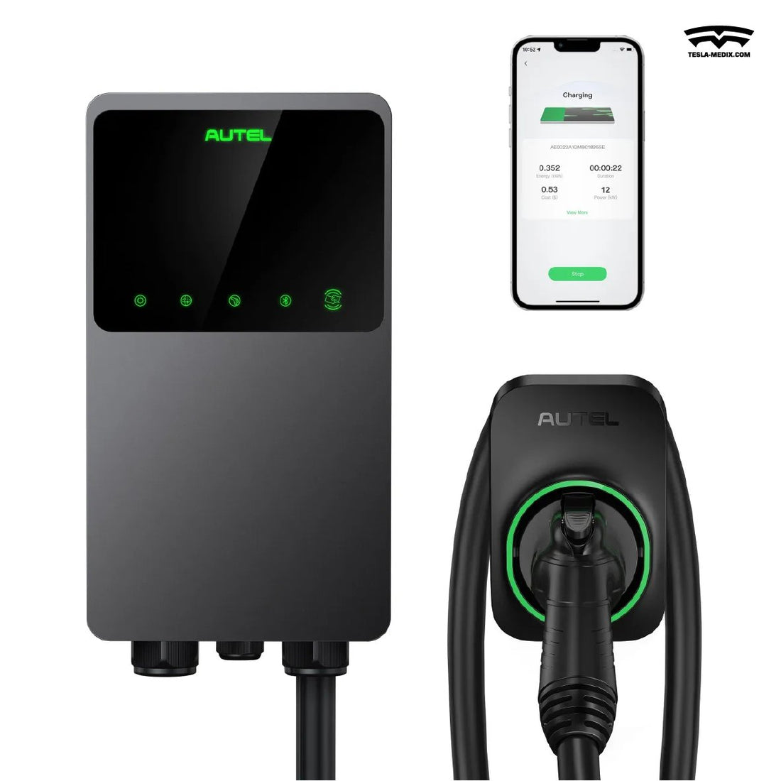 US - MaxiCharger Home 50A - AC Wallbox EV Charger With Separate Holster for Tesla Model 3/Y/S/X