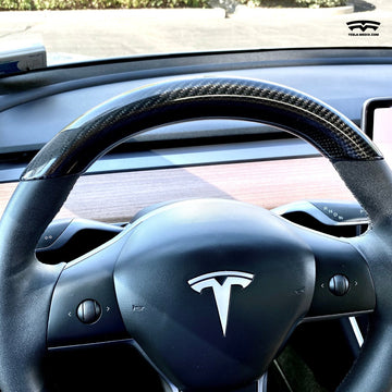 Carbon Fiber Steering Wheel Fascia For Tesla Model 3/Y