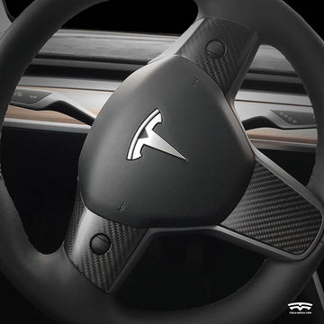 Real Carbon Fiber Steering Wheel Wrap Cover Kit for Tesla Model 3/Y